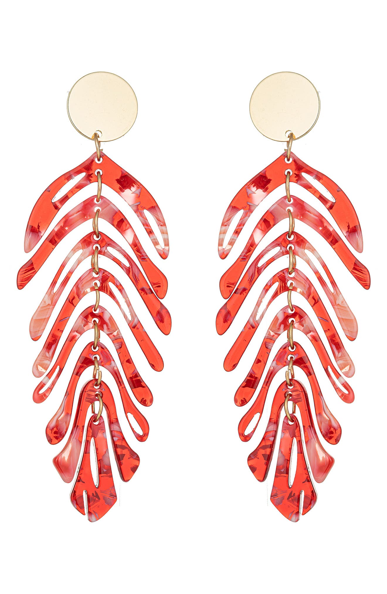 EYE CANDY LOS ANGELES Lindsay Red Leaf Drop Earrings