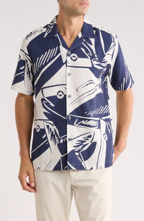 Heukels Fish Print Camp Shirt