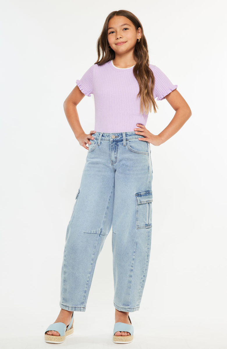 KanCan Trinity Low Slung Horseshoe Jeans, Alternate, color, Medium Wash