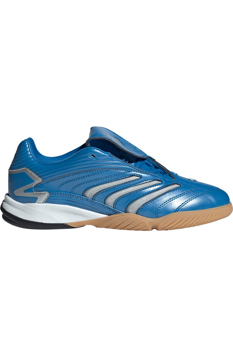 adidas Gender Inclusive Predator Sala Soccer Sneaker, Alternate, color, Metallic Blue/ Silver/ Gum