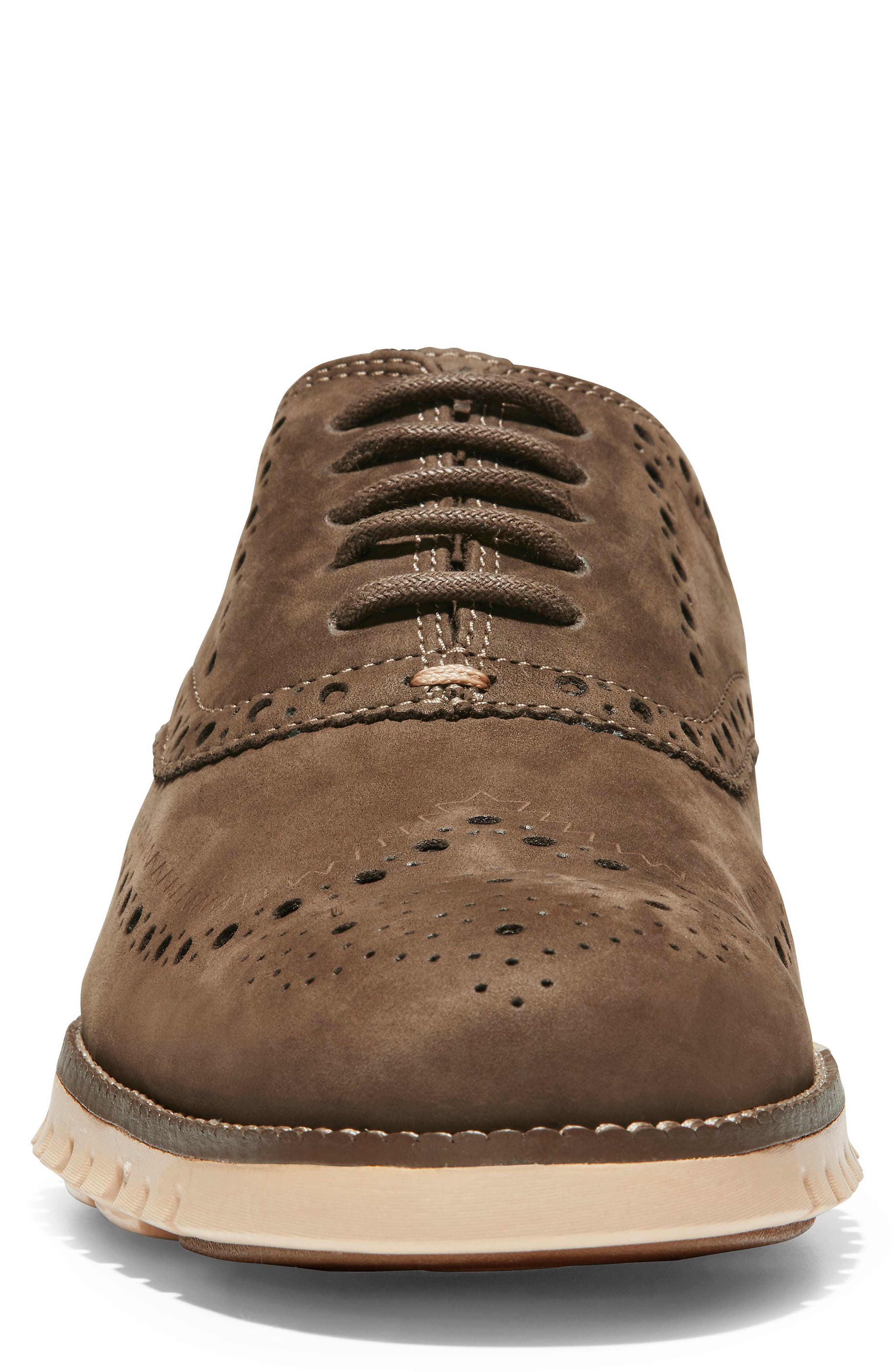 'ZeroGrand' Wingtip, Alternate, color, BLACK LEATHER/ ROCK RIDGE