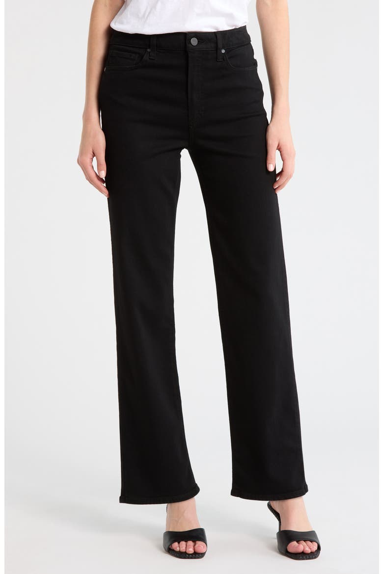 Stevie High Waist Straight Leg Jeans, Main, color, BLACK SHADOW