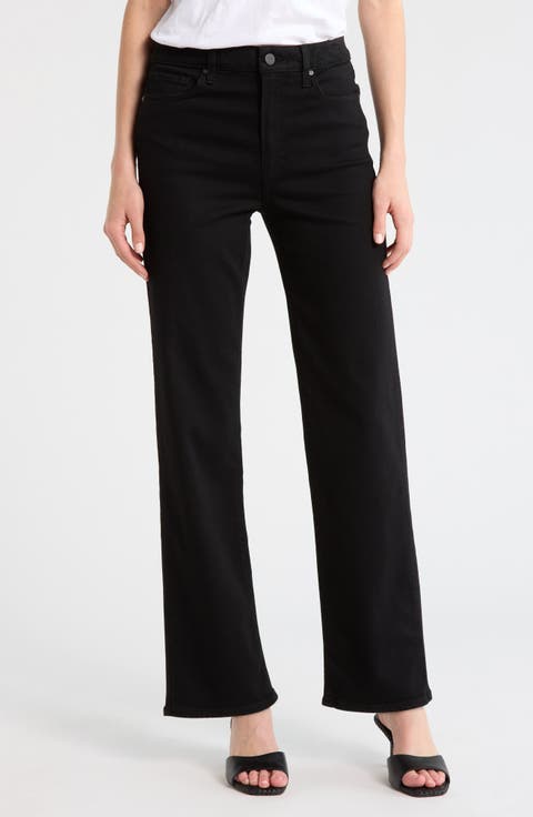 Stevie High Waist Straight Leg Jeans (Black Shadow)