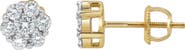 LuvMyJewelry Lab Grown Diamond Floral Cluster Stud Earrings