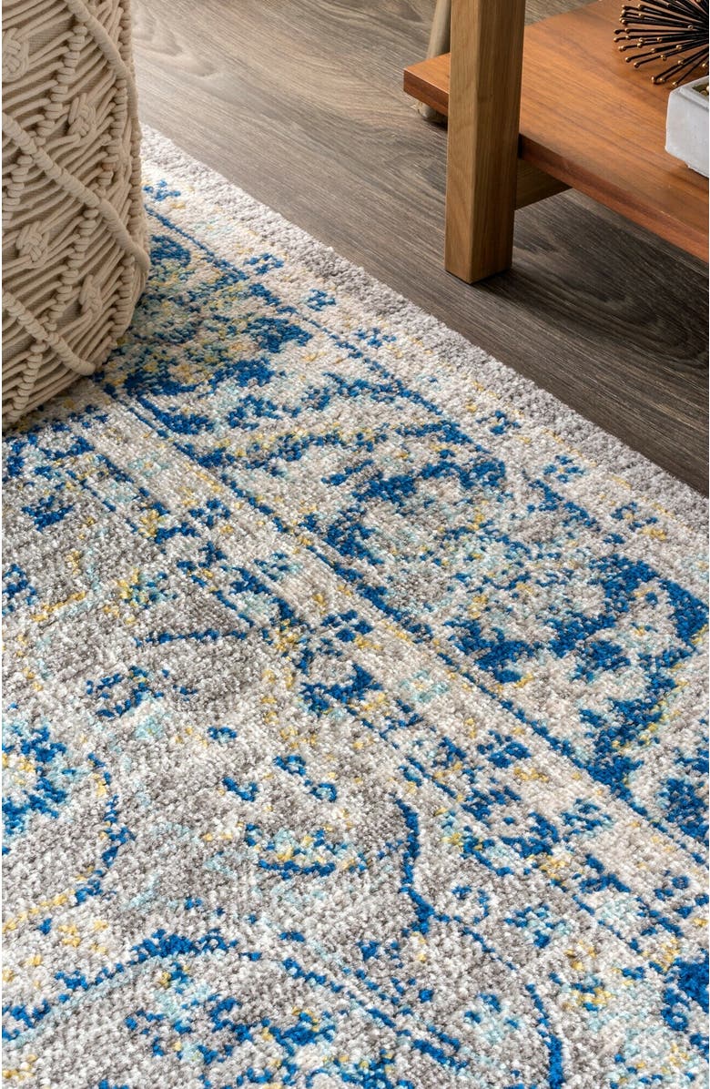 JONATHAN Y Modern Persian Boho Vintage Area Rug, Alternate, color, Gray/Navy