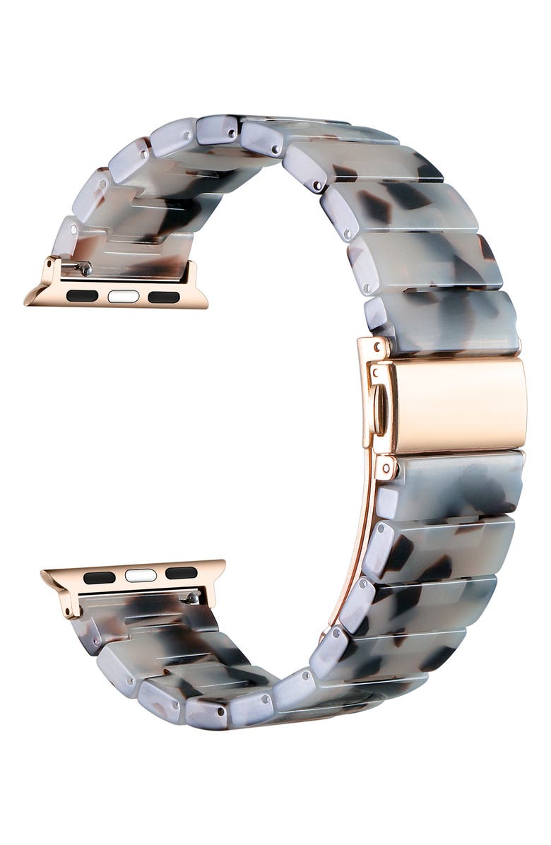 The Posh Tech Charlie Resin Link Bracelet Apple Watch<sup>®</sup> Watchband, Alternate, color, White