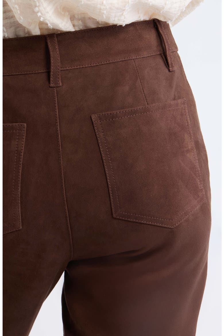 Flare Leg Suede Pants, Alternate, color, BROWN CHICORY