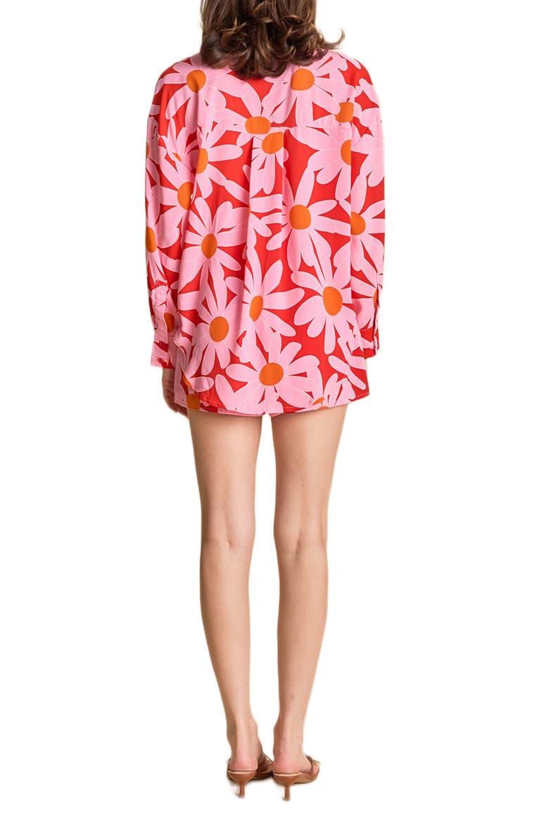 Print Elastic Waistband Shorts, Alternate, color, RED MULTI