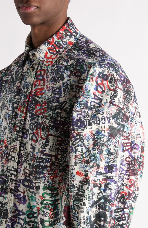 Bottega Veneta Cotton Wool Memory Print Shirt In Multi