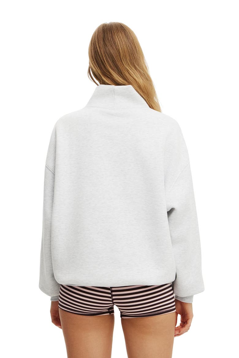 Women's Active Plush Funnel Neck Sweatshirt, Alternate, color, Cloudy Grey Marle Bwc