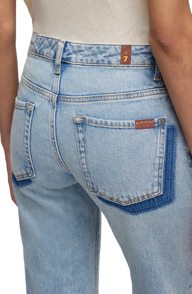 7 For All Mankind Calie Shadow Pocket Mid Rise Straight Leg Jeans, Alternate, color, Ode To