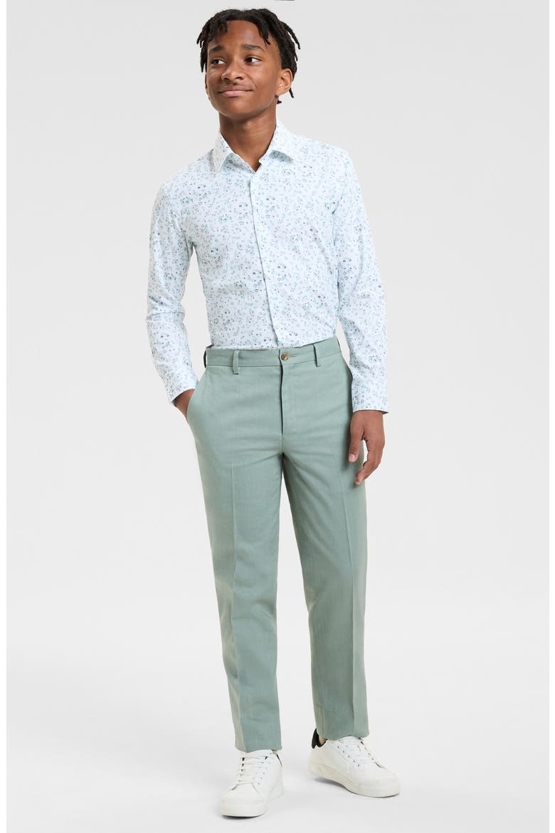 Kids' Linen Blend Suit Pants, Alternate, color, SAGE