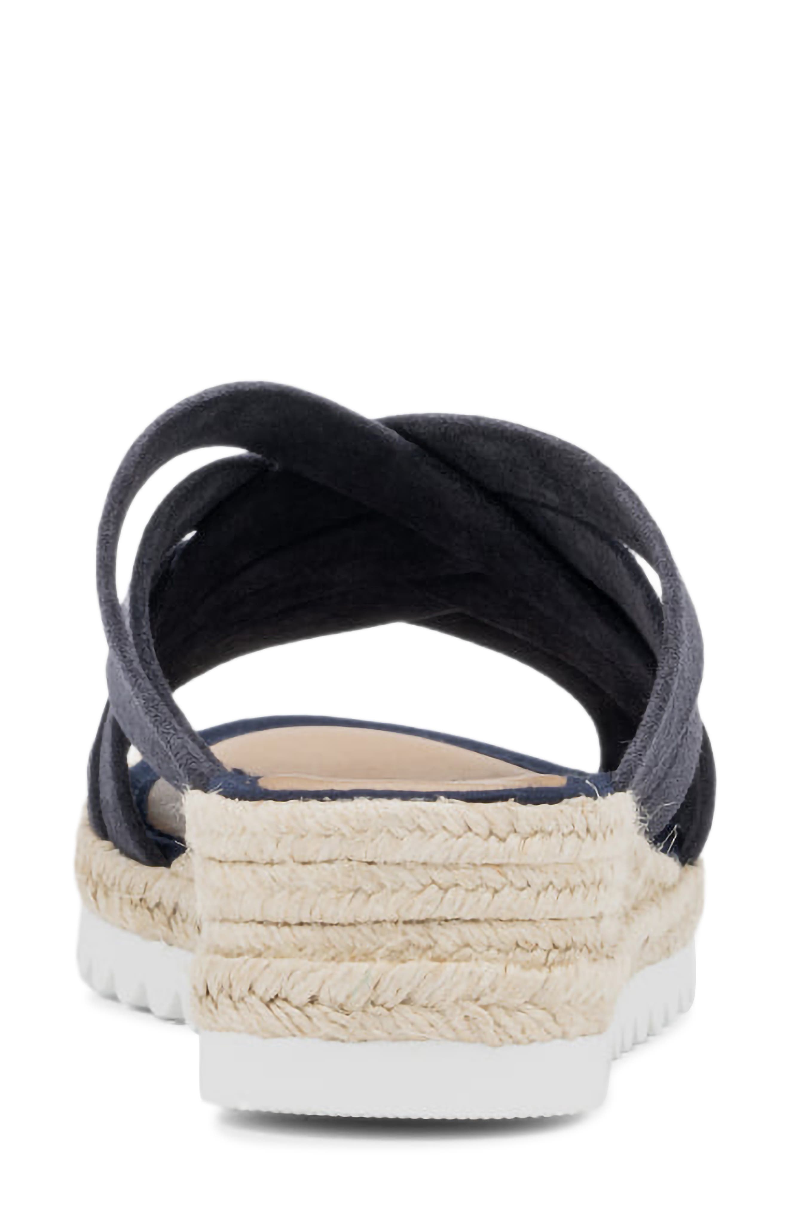 Aquatalia Aura Weatherproof Wedge Sandal, Alternate, color, Navy