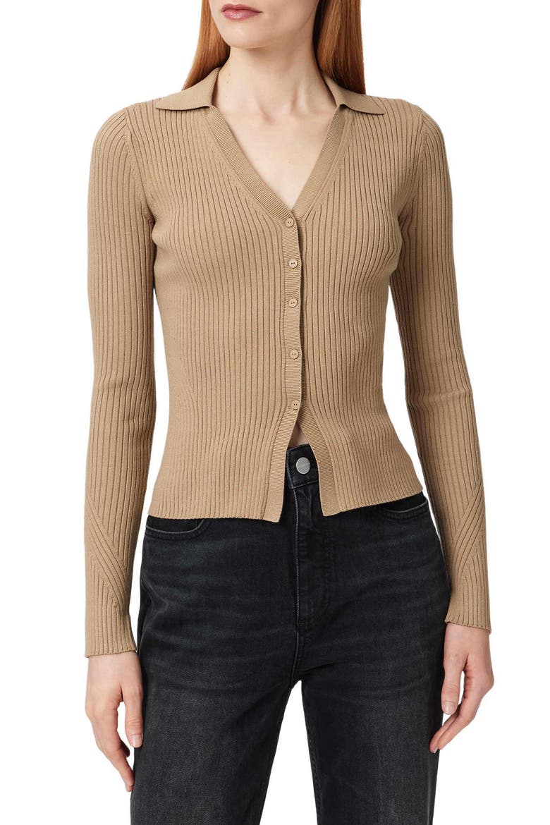 Cruz Ribbed Cardigan, Main, color, TANNIN BROWN
