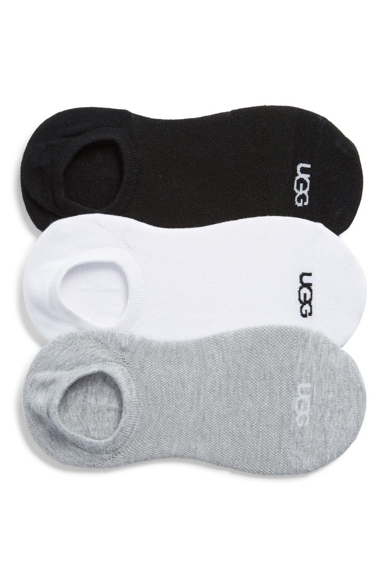 Stella 3-Pack No-Show Socks, Main, color, GREY