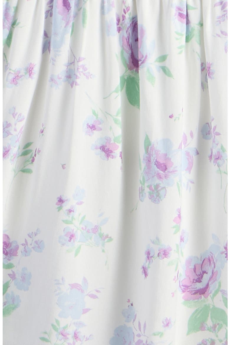 Kids' Floral Smocked Tiered Midi Dress, Alternate, color, IVORY EGRET BLUE BLOOMS