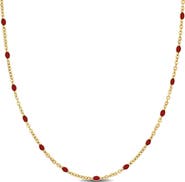 DELMAR Red Enamel Bead Station Necklace
