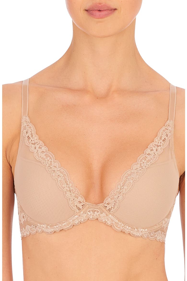 Luxe Plunge T-Shirt Bra, Main, color, CAFE