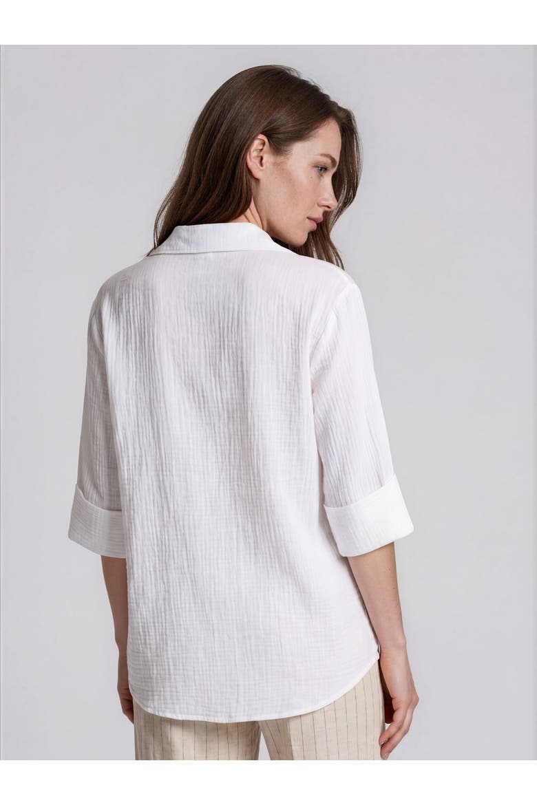 Mairara Button-Front Long Shirt, Alternate, color, White