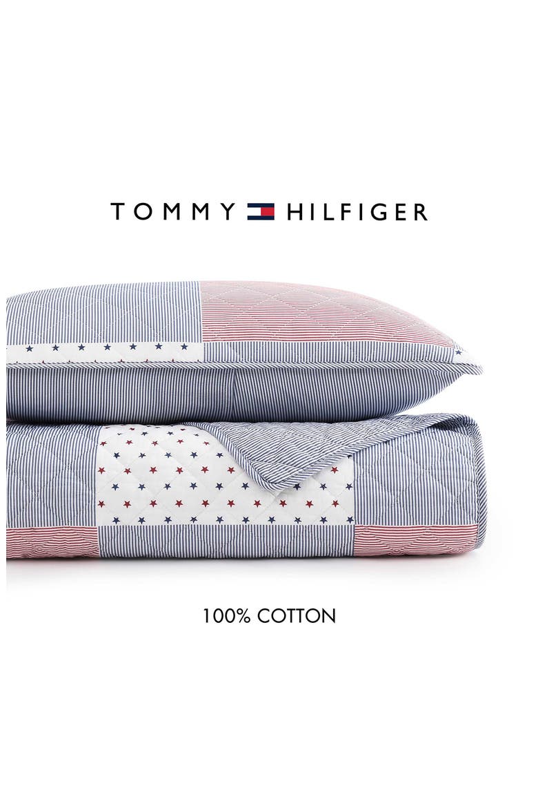 Ithaca Americana Quilt & Shams Set, Alternate, color, WHITE/BLUE/RED