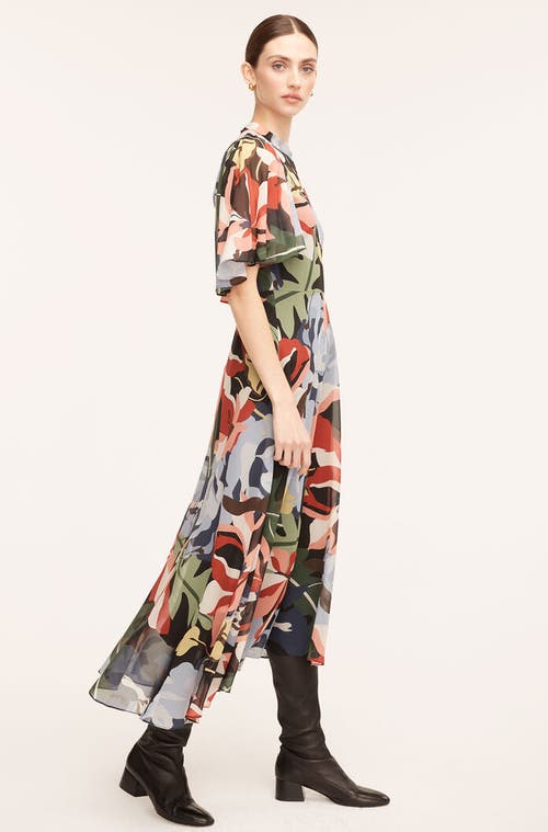 REBECCA TAYLOR REBECCA TAYLOR BOTANICAL GARDEN SILK FLUTTER SLEEVE DRESS
