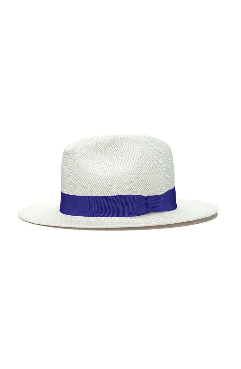 Lastelier Panama blue straw hat, Main, color, Blue