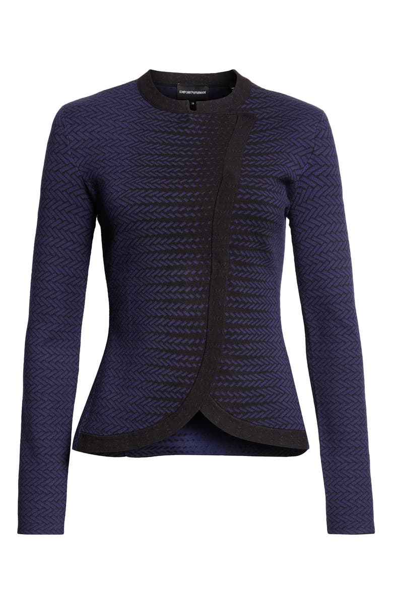 Emporio Armani Pattern Knit Jacket, Alternate, color, Blue Multi