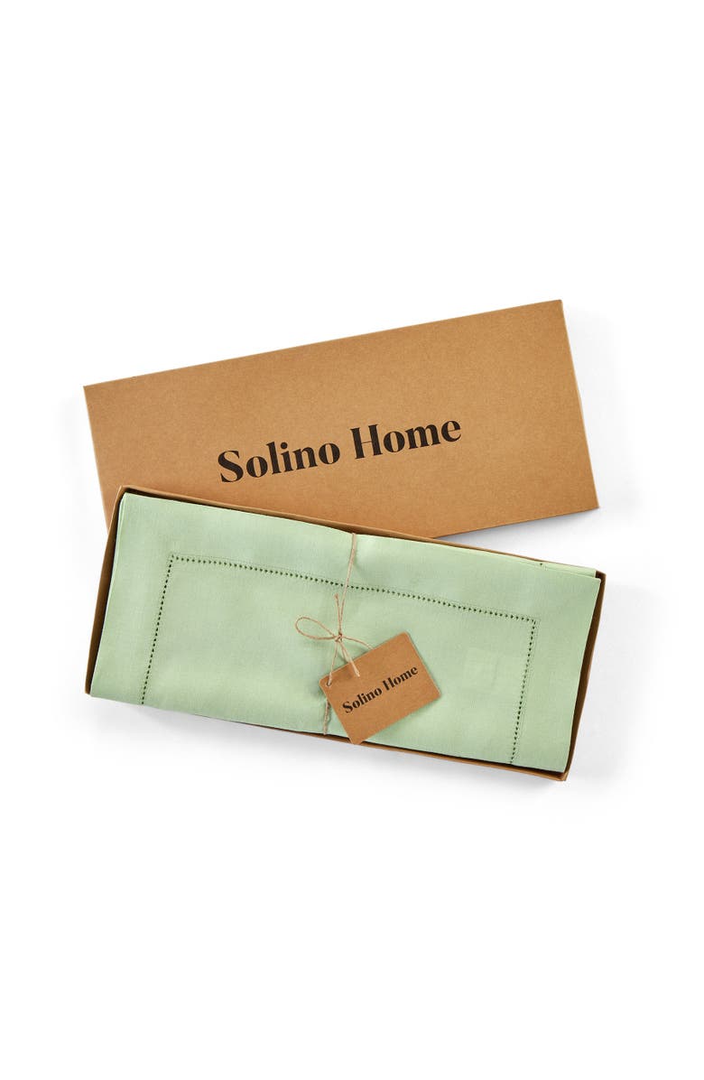 Solino Home Linen Table Runner for Dining Table, Holiday and Everyday Table Decor - Classic Hemstitch, Alternate, color, 