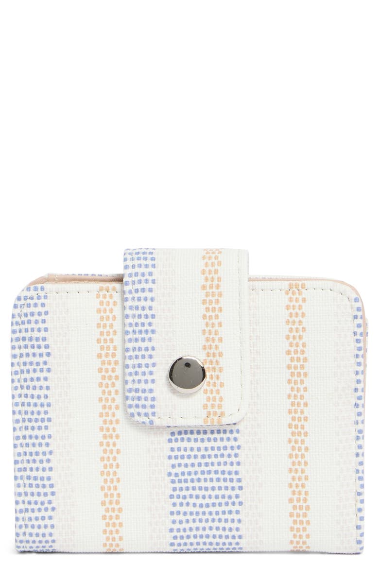 MUNDI SMALL LEATHER GOODS Pixie Bifold Wallet, Main, color, Marine Linen