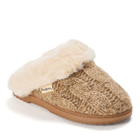 Nicki Knit Scuff Cable Knit Slippers