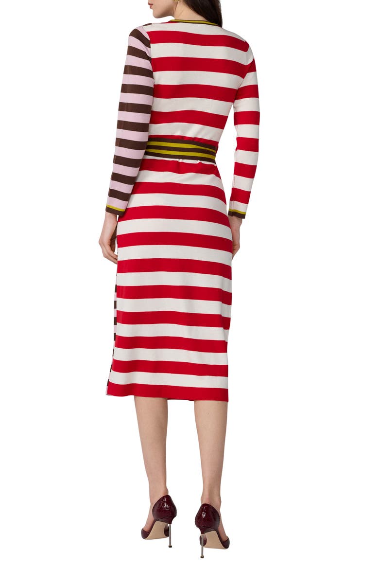 Penelope Wrap Dress, Alternate, color, RED BROWN