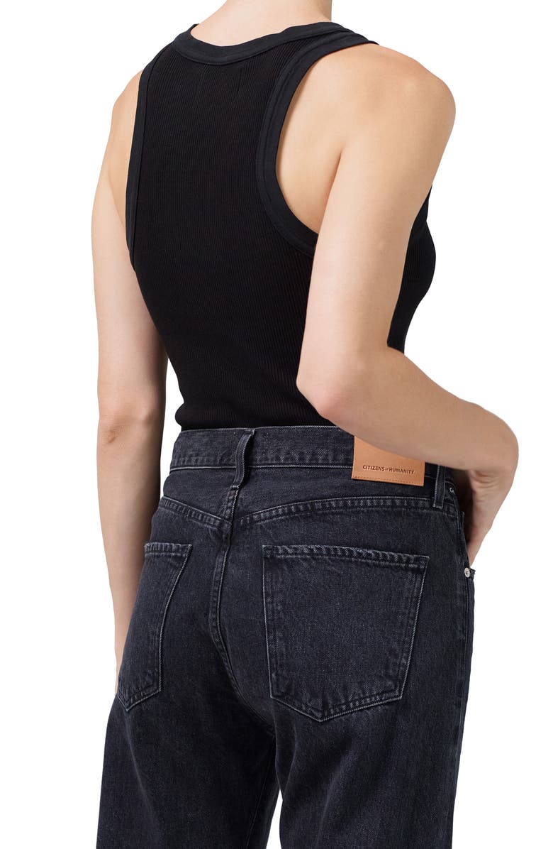 Citizens of Humanity Isabel Rib Racerback Tank, Alternate, color, Black