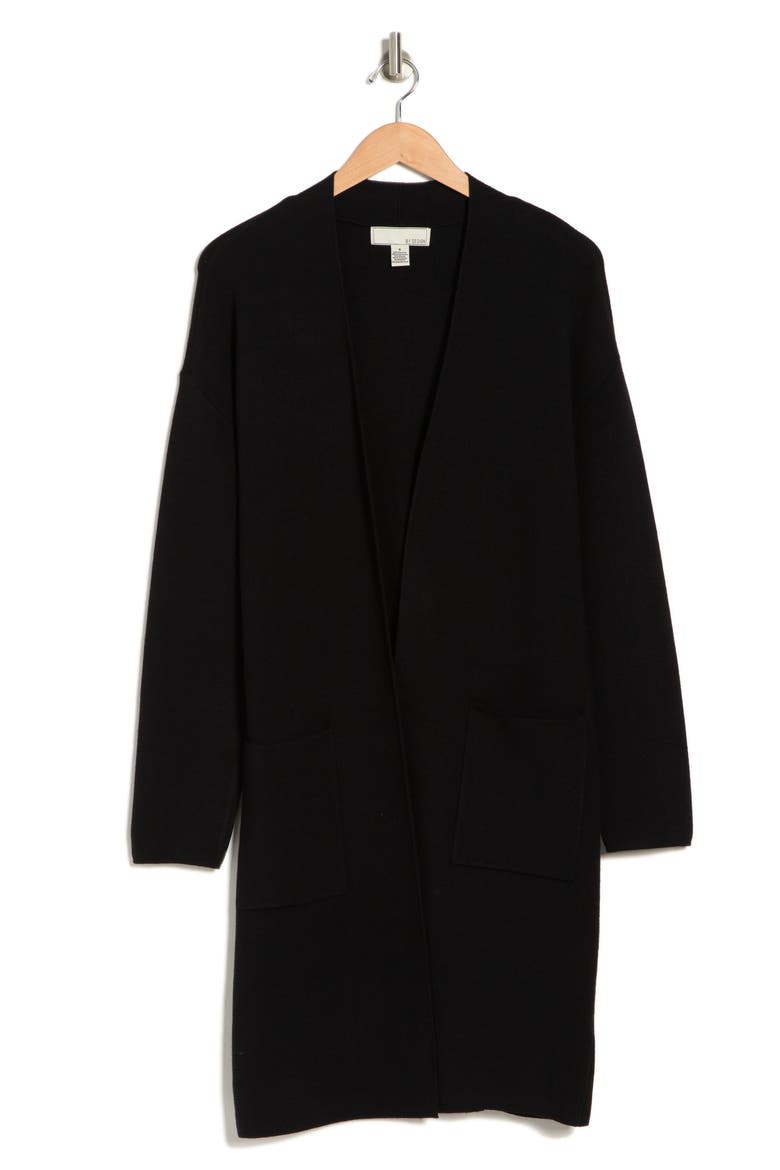 Mel Pocket Cardigan Duster, Alternate, color, BLACK