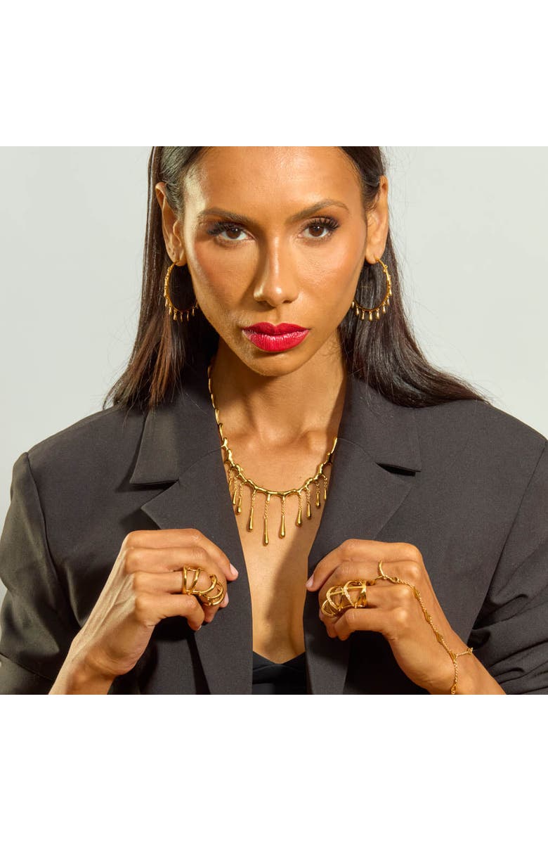 Lucy Quartermaine Drop Armour Ring With Double Hinge, Alternate, color, Gold