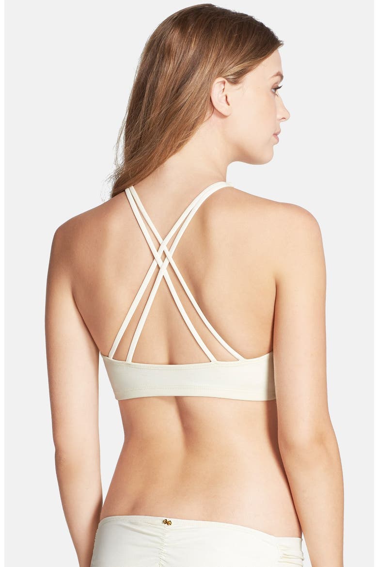 'Gypsy' Embellished Cutaway Bikini Top, Alternate, color, IVORY