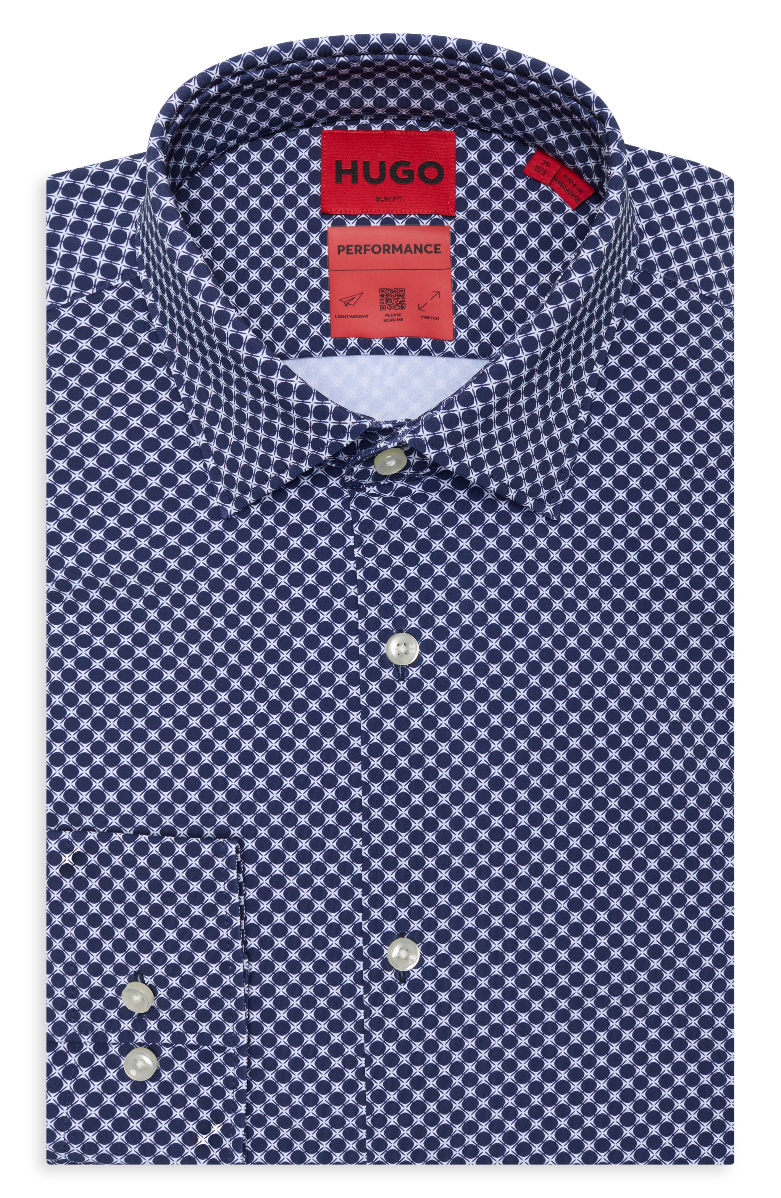 BOSS Kenno Trim Fit Performance Dress Shirt (Men) | Nordstromrack