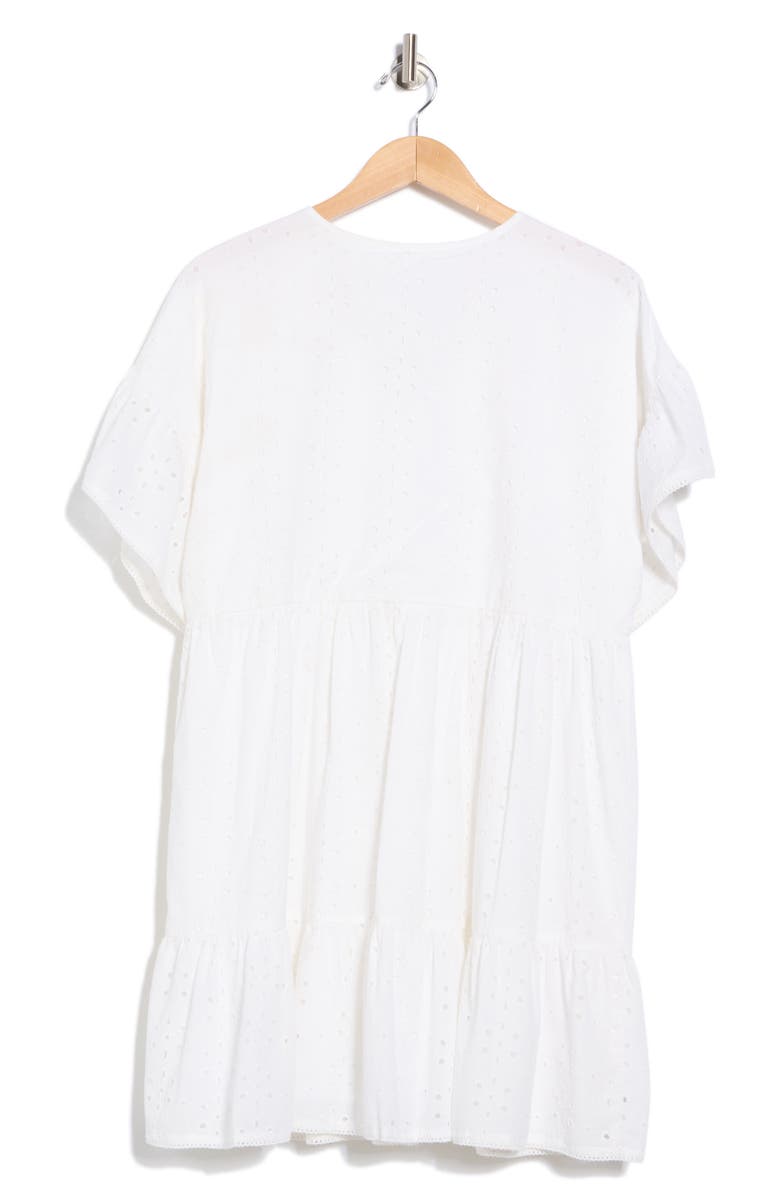 Maisie Embroidered Eyelet Short Sleeve Cotton Minidress, Alternate, color,