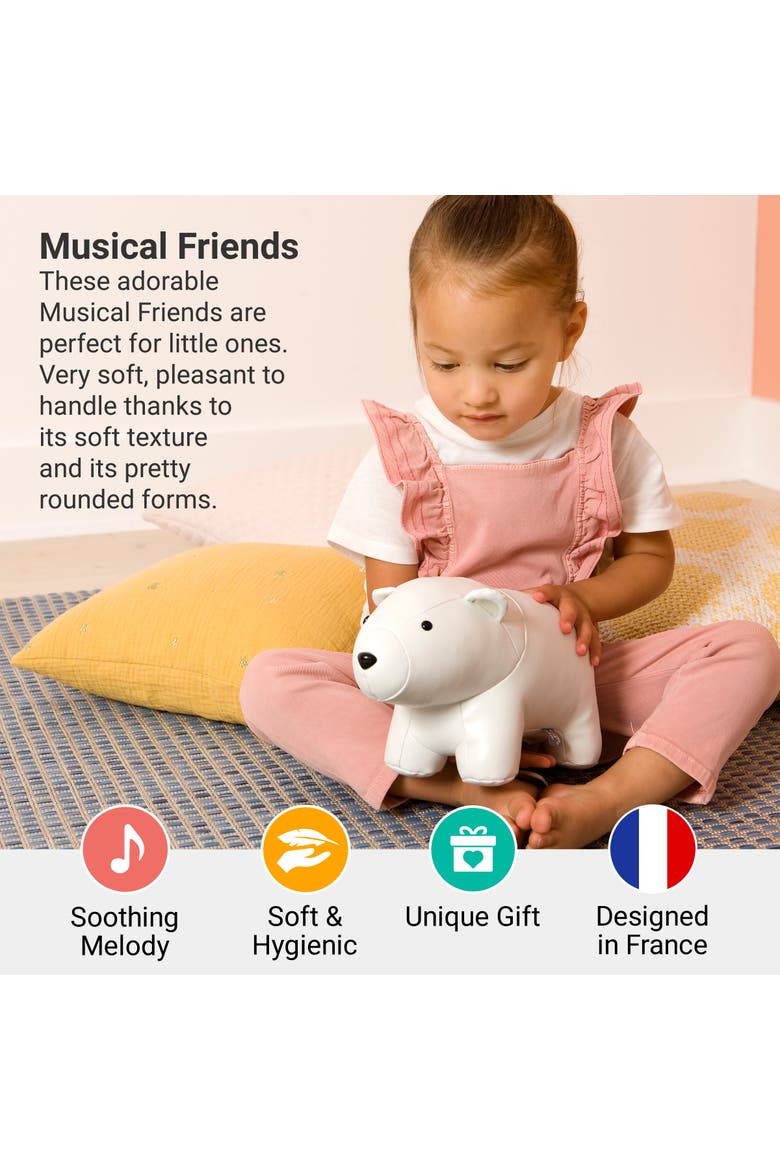 Musical Animals - Polar Bear, Plush Baby Music Box, Nursery Toy & Decor, Alternate, color, White