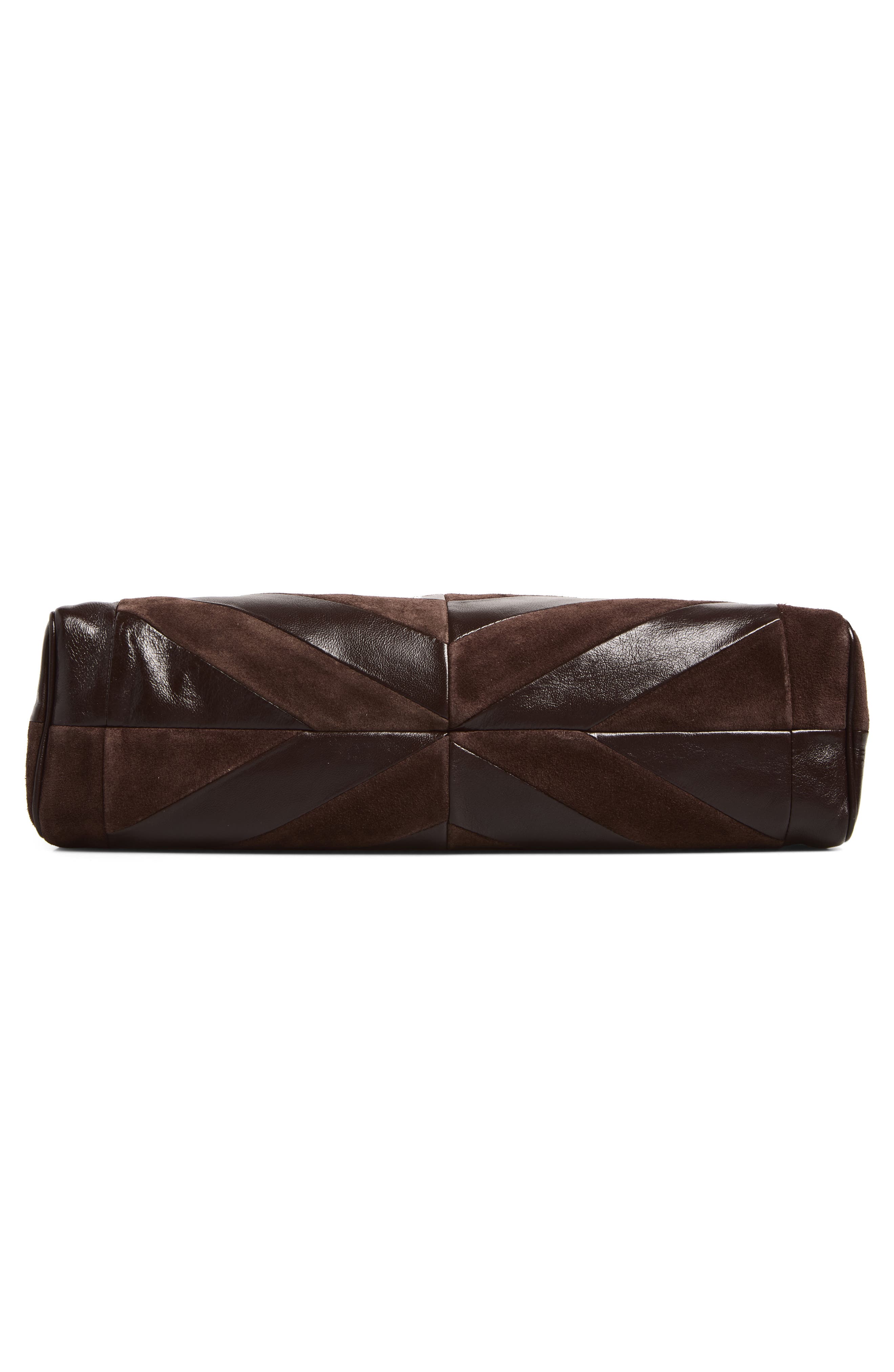 Medium Panthea Leather & Suede Shoulder Bag, Alternate, color, BROWN