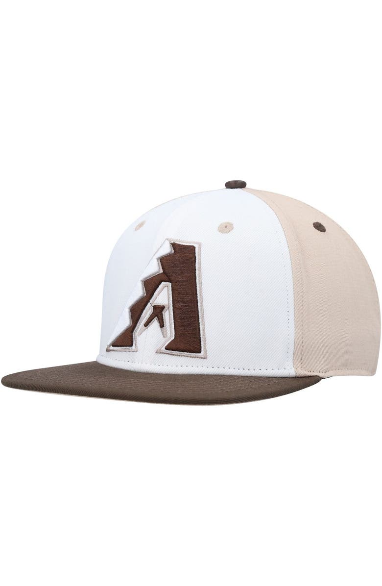 PRO STANDARD Men's Pro Standard White/Brown Arizona Diamondbacks Chocolate Ice Cream Drip Snapback Hat, Alternate, color, 