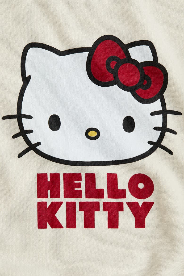 Printed Sweatshirt, Alternate, color, Cream/Hello Kitty
