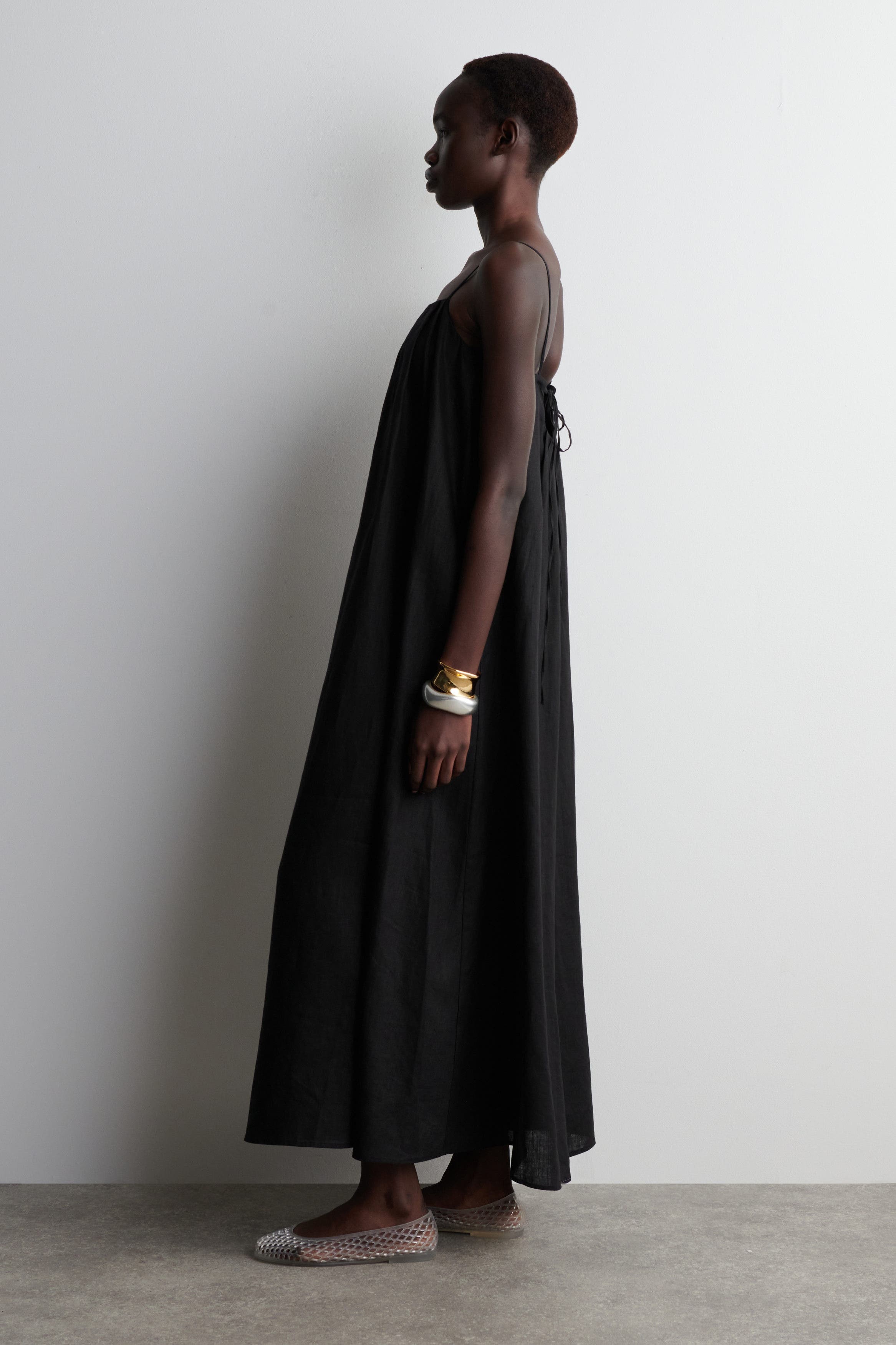 Pleated Linen Maxi Dress - image 2