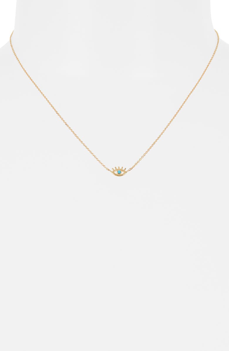 Anzie x Mel Soldera Turquoise Evil Eye Pendant Necklace, Alternate, color, Turquoise/ Aqua