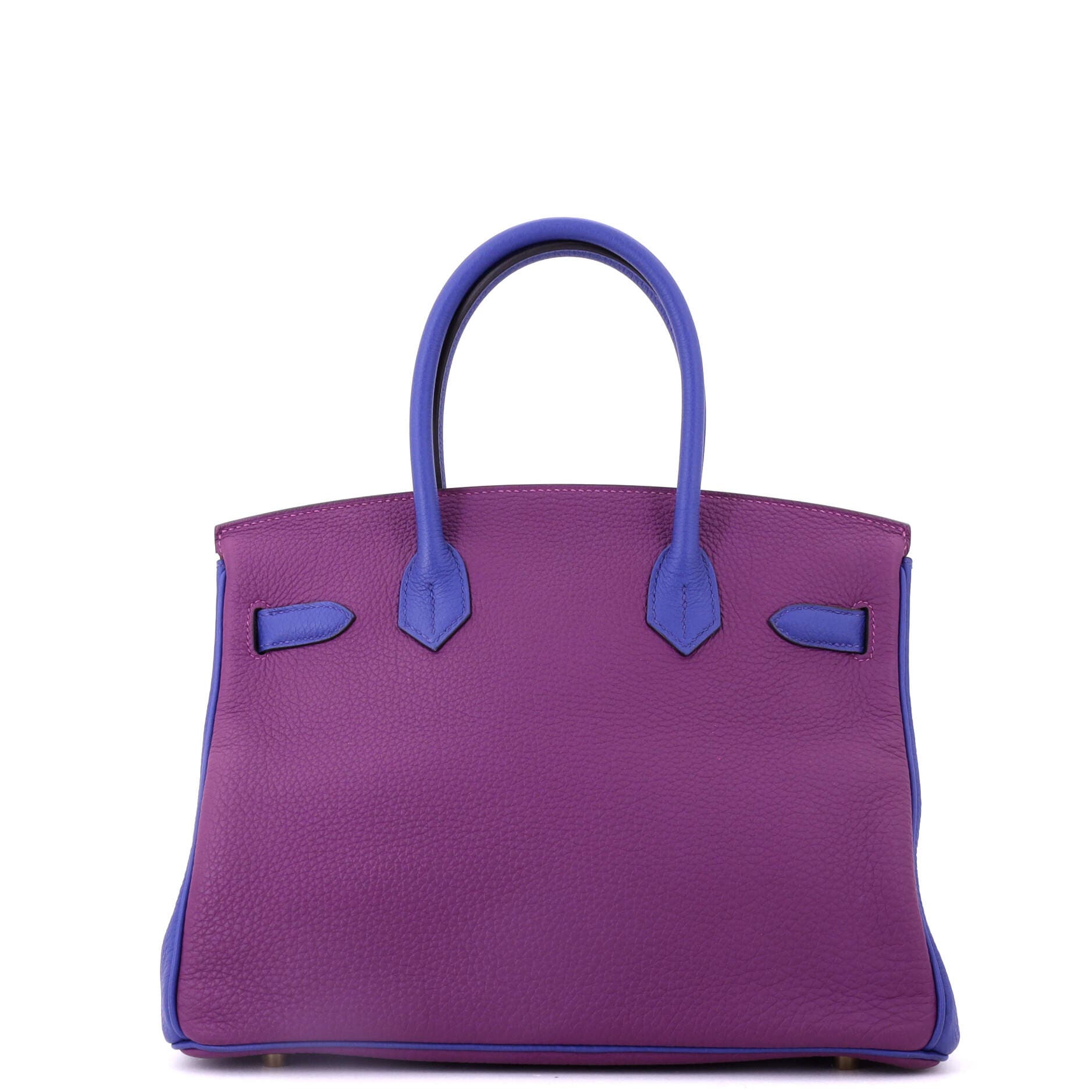 Birkin Handbag Bicolor Togo with Brushed Gold Hardware 30, Alternate, color, Purple