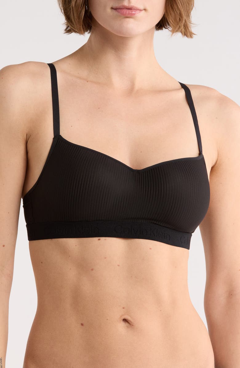 Calvin Klein Sensual Sheer Wire Free Bra, Main, color, Black