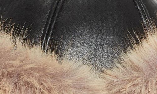 Stand Studio Sable Faux Leather & Faux Fur Trapper Hat In Neutral