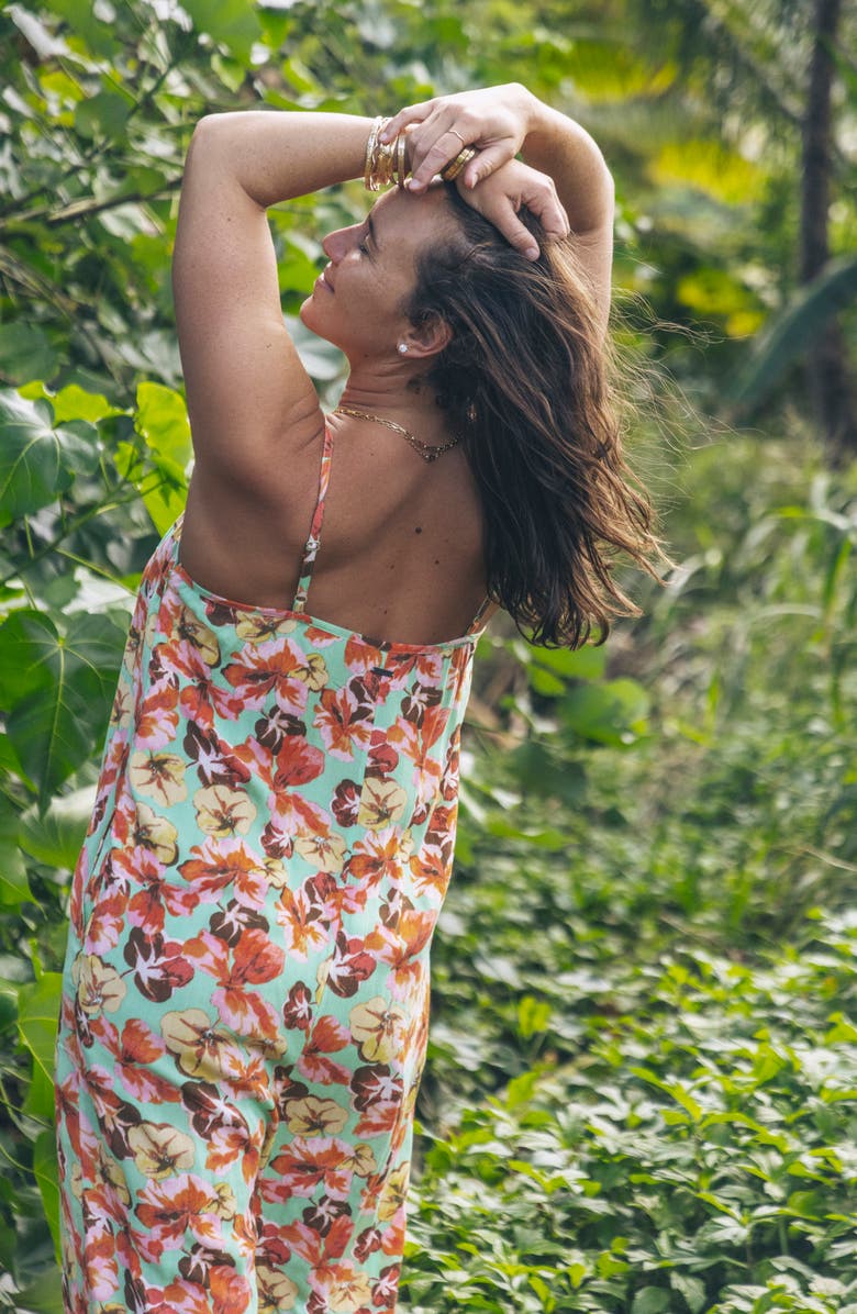 Hurley Gingko Clouds Pring Wide Leg Jumpsuit, Alternate, color, 