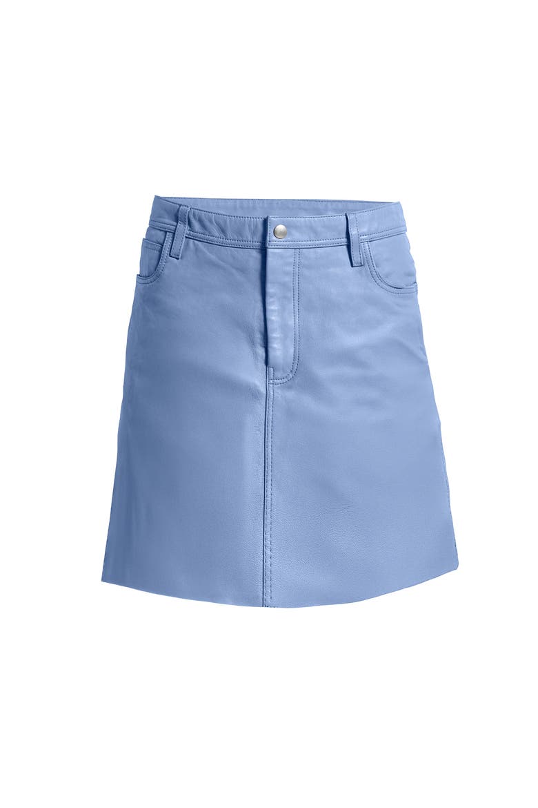 Poppy Leather Skirt, Alternate, color, PROVENCE BLUE
