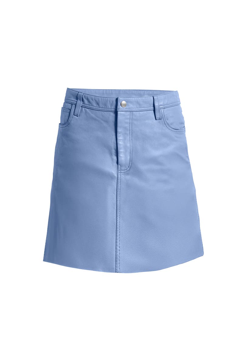 AS by DF Poppy Leather Skirt, Alternate, color, Provence Blue