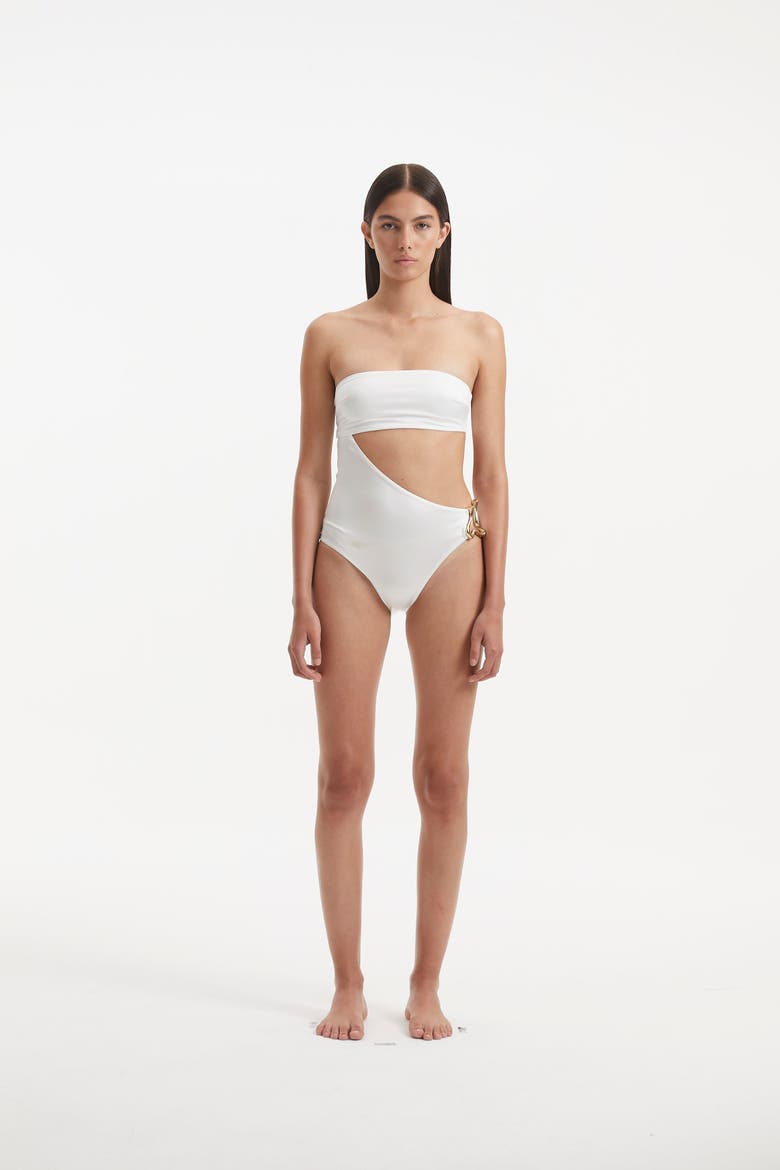 Marilla One Piece Swimsuit, Alternate, color, White